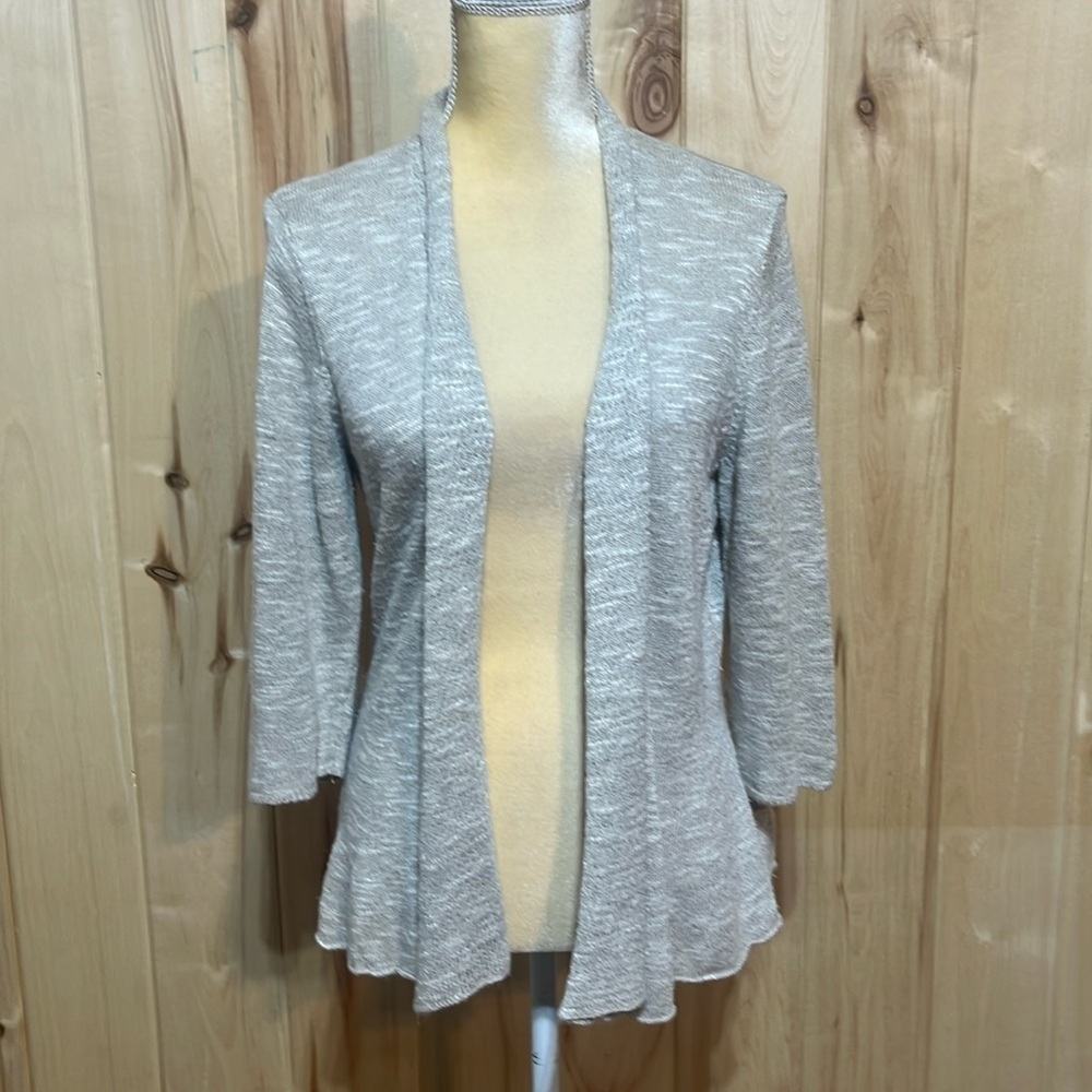 Eileen Fisher Grey Linen Blend Cardigan Size L